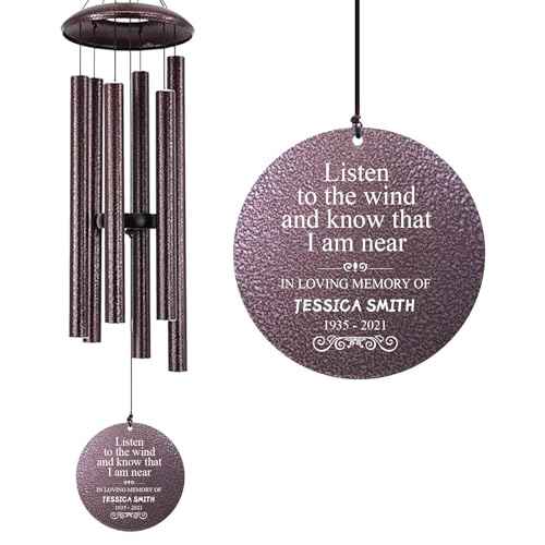36" Large Deep Tone Personalized Sympathy Wind Chimes