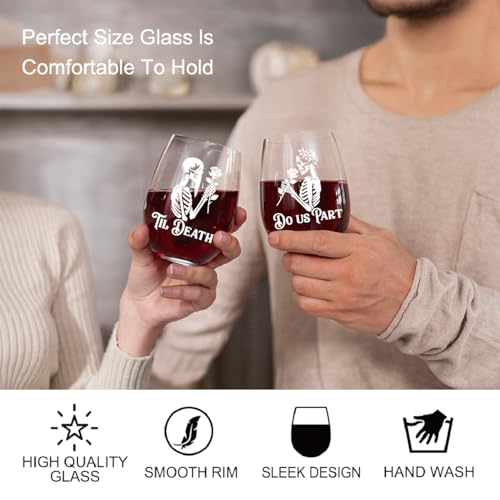 Skull Wine Glass 2 Piece with Gift Box