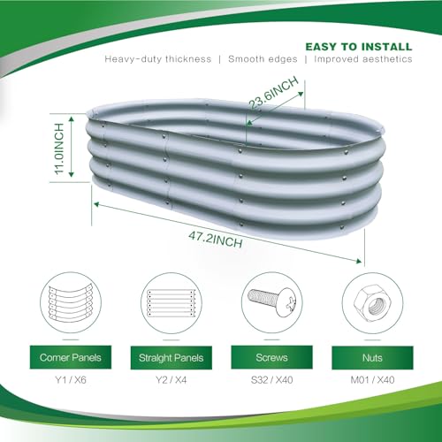 Gardmax Galvanized Raised Garden Bed