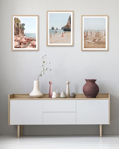 12x16IN Amalfi Coast Framed Wall Art Beach Canvas Print
