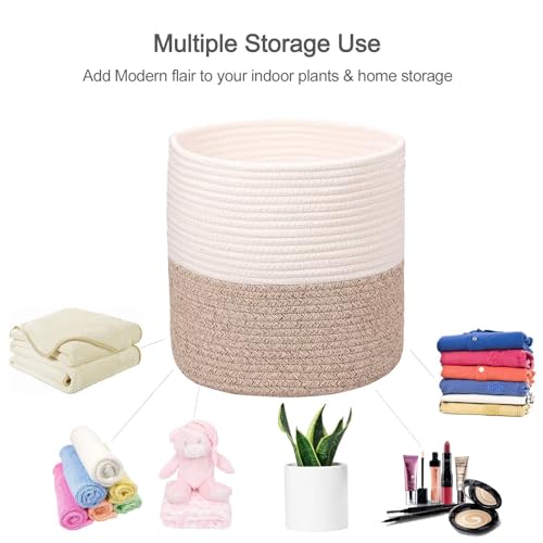 Planter Baskets for Indoor 11" Cotton Rope 11"x11"Khaki