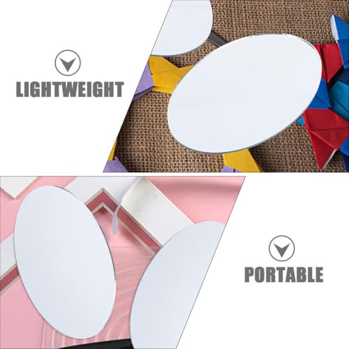 10pcs Oval Craft Mirrors 2.75X1.96in Glass Mirror Sheets for DIY Makeup Mirror Projects Cosmetic DIY Accessories Wall Decor Wedding Decorations (10 Count)