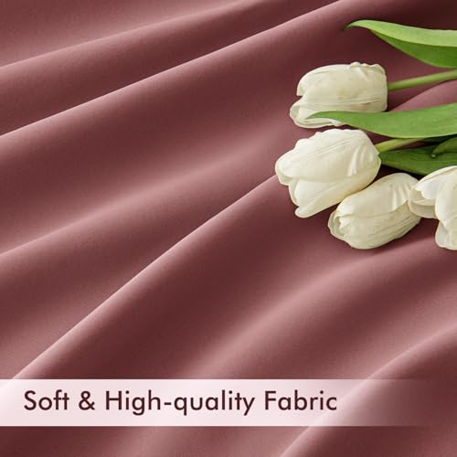 Dusty Rose Back Tab Blackout Curtains 52x63 Inches Long 2 Panels Set