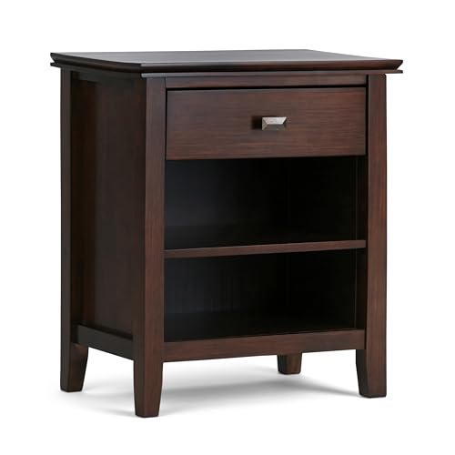 Artisan 24" Wide Solid Wood Bedside Table in Russet Brown