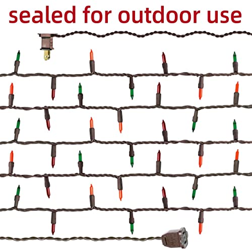 Brown Wire Orange & Purple & Green 100 Incandescent Bulb Mini String Lights for Indoor Halloween Tree Home Garland Birthday Wedding Party Festival Decoration (100 Count)