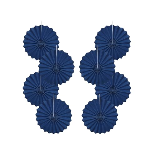 Blue Party Decorations Navy Blue Hanging Paper Round Fan Bulk 12inch (30 Count)