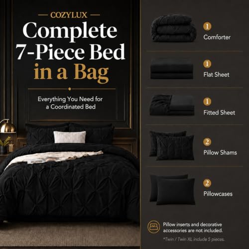 Twin XL Comforter Set Black