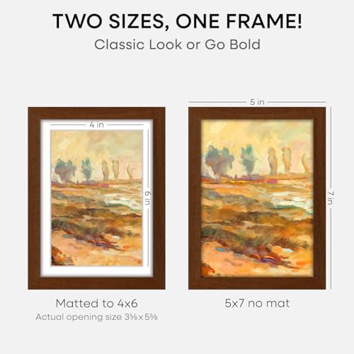 5x7 Brown Oak Picture Frame