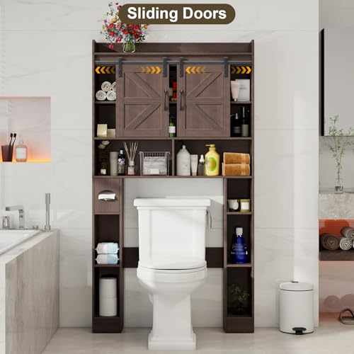 Over The Toilet Cabinet with Sliding Doors