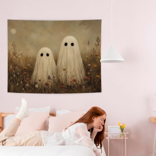 Fall Halloween Wildflower Ghost Tapestry 50x60 Inches