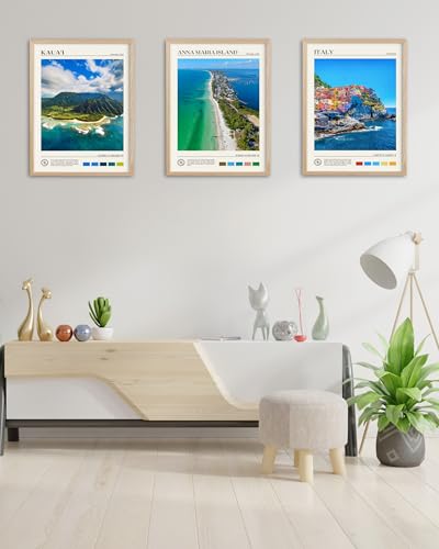 12x16IN Cinque Terre Italy Coastal Framed Wall Art Print