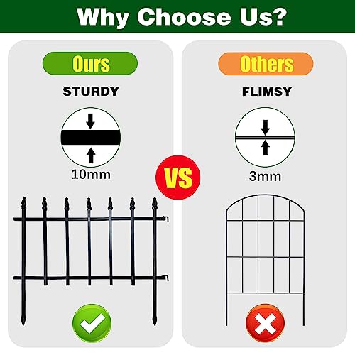 18" H x 22" W Decorative Metal Garden Border Fence (36 Sq Ft)