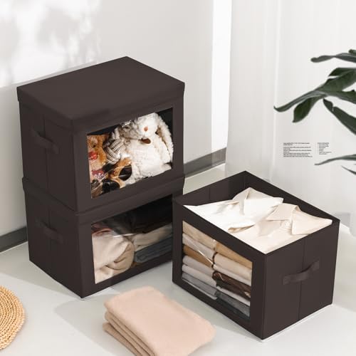 Stackable Storage Bins with Lids (5 Count)