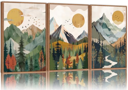 Boho Mountain Framed Canvas Wall Art