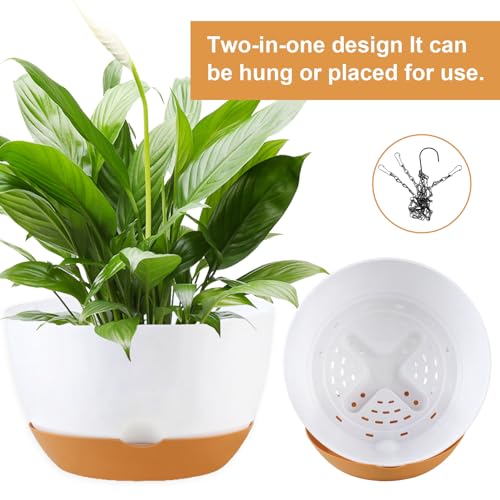 4 Pack Plastic Hanging Planters (4 Count)