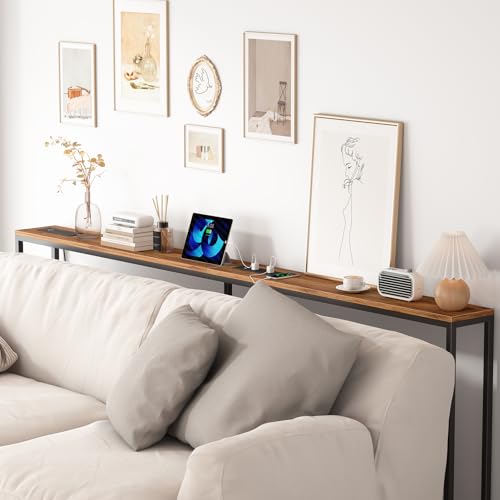80.7'' Behind Couch Table with 2 Outlets