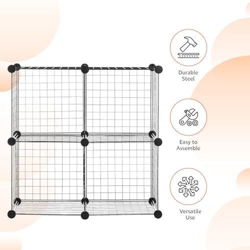 4 Cube Wire Grid Storage Organizer