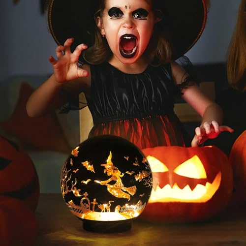 Halloween Decorations Rotating Lamp with Timer Halloween Figurine Light