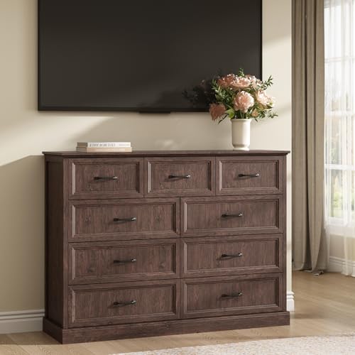 Farmhouse 9 Drawer Dresser for Bedroom