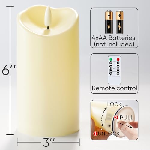 6”x3” Outdoor Waterproof Flameless Candles (2 Count)