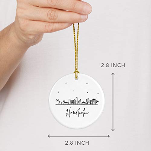 Round Ceramic Porcelain Christmas Tree Ornament Keepsake