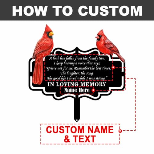 Personalized 12in Cemetery Memorial Metal Stakes