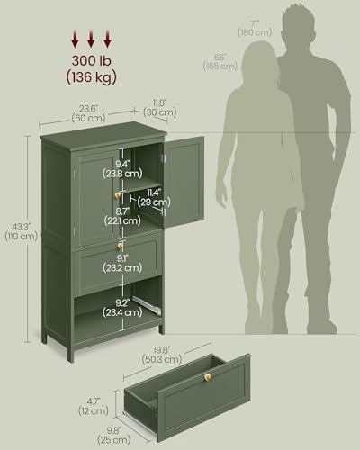 Bathroom Floor Cabinet with 2 Doors