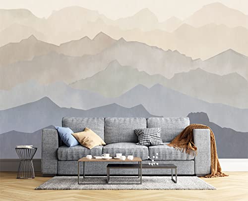 Oil Painting Peaks wall Mural Wallpaper for Bedroom 137" x 100" (95.12 Sq Ft)