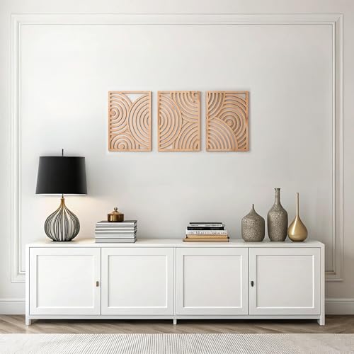 Modern Wooden Wall Sculptures (3 Count)