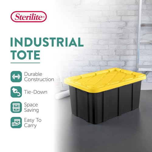 Industrial Storage Tote with Lids for Garage (12 Count)