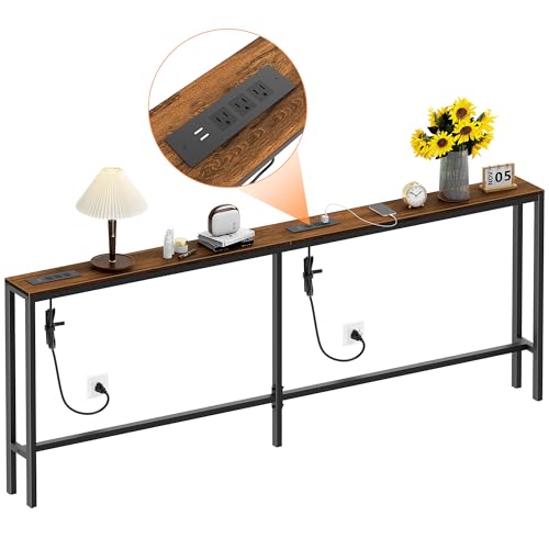 80.7'' Behind Couch Table with 2 Outlets
