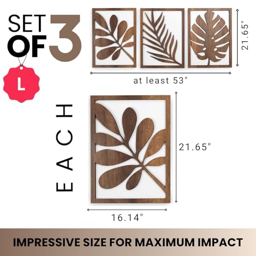 Modern Wooden Wall Sculptures (3 Count)