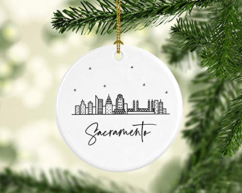 Round Ceramic Porcelain Christmas Tree Ornament Keepsake Gift