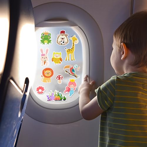 Window Clings Stickers for Kids Window Gel Clings Decals Thick Gel Clings Toddlers and Adults Classroom Home Nursery Airplane Birthday Party Supplies