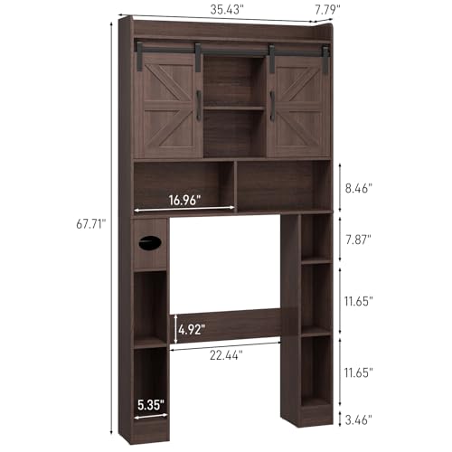 Over The Toilet Cabinet with Sliding Doors