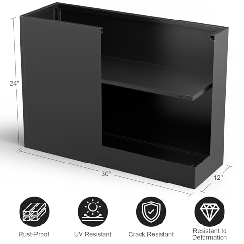 Metal Planter Box for Outdoor Plants 30" L x 12" W x 24" H