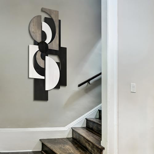 Luminus Dusk" Handmade Dimensional Solid Paulownia Wood Abstracts Wall Art (17 Count)