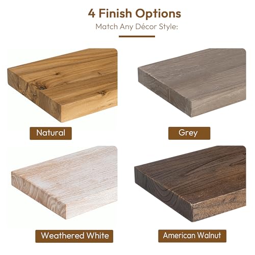Elm Wood Floating Shelf 24x8” Set of 2 (2 Count)
