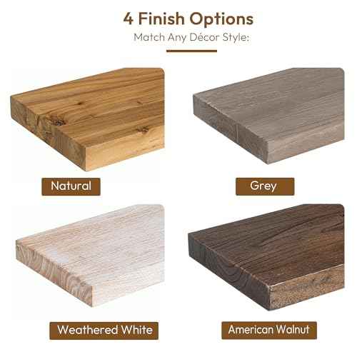 Elm Wood Floating Shelf 48x8” Set of 1