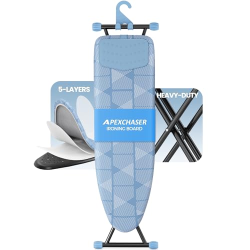 Foldable 7 Level Heigh Adjustable Ironing Board with Iron Rest