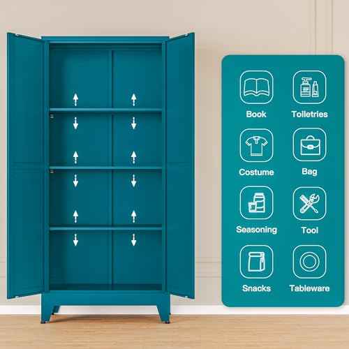 61" Tall Farmhouse Metal Pantry Cabinet
