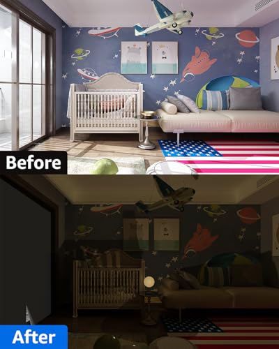 Blackout Curtains Portable 35”x60” No Drill Black Out Window Cover