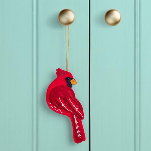 Cheerful Cardinal Felt Bird Keepsake Birthday & Everyday Card
