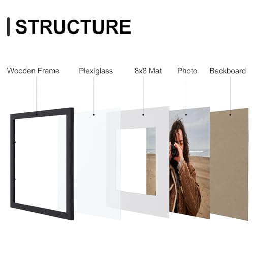 12x12 Picture Frames Set of 9 for Wall Mounting (9 Count)
