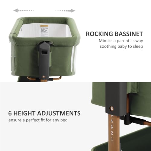 3-in-1 Baby Bassinet, Bedside Sleeper & Rocking Bassinet for Newborn