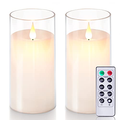 3" x 6" Pure White Flickering Flameless Candles with Clear Shell (2 Count)