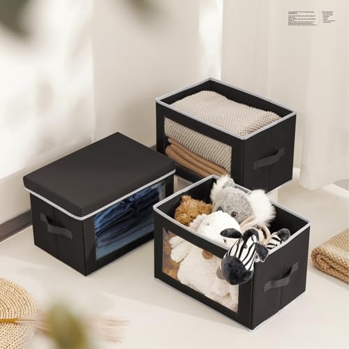 Stackable Storage Bins with Lids (5 Count)