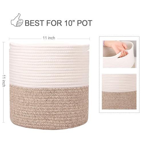 Planter Baskets for Indoor 11" Cotton Rope 11"x11"Khaki