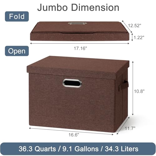 Storage Bins with Lids Fabric Closet Organizers Cubes Office Organization (3 Count)