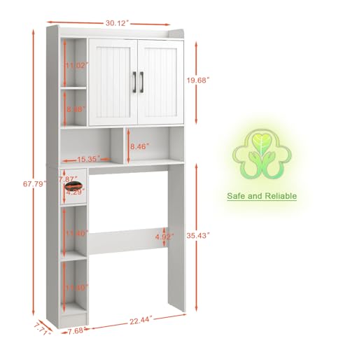 Farmhouse Over The Toilet Storage Cabinet with Barn Door
